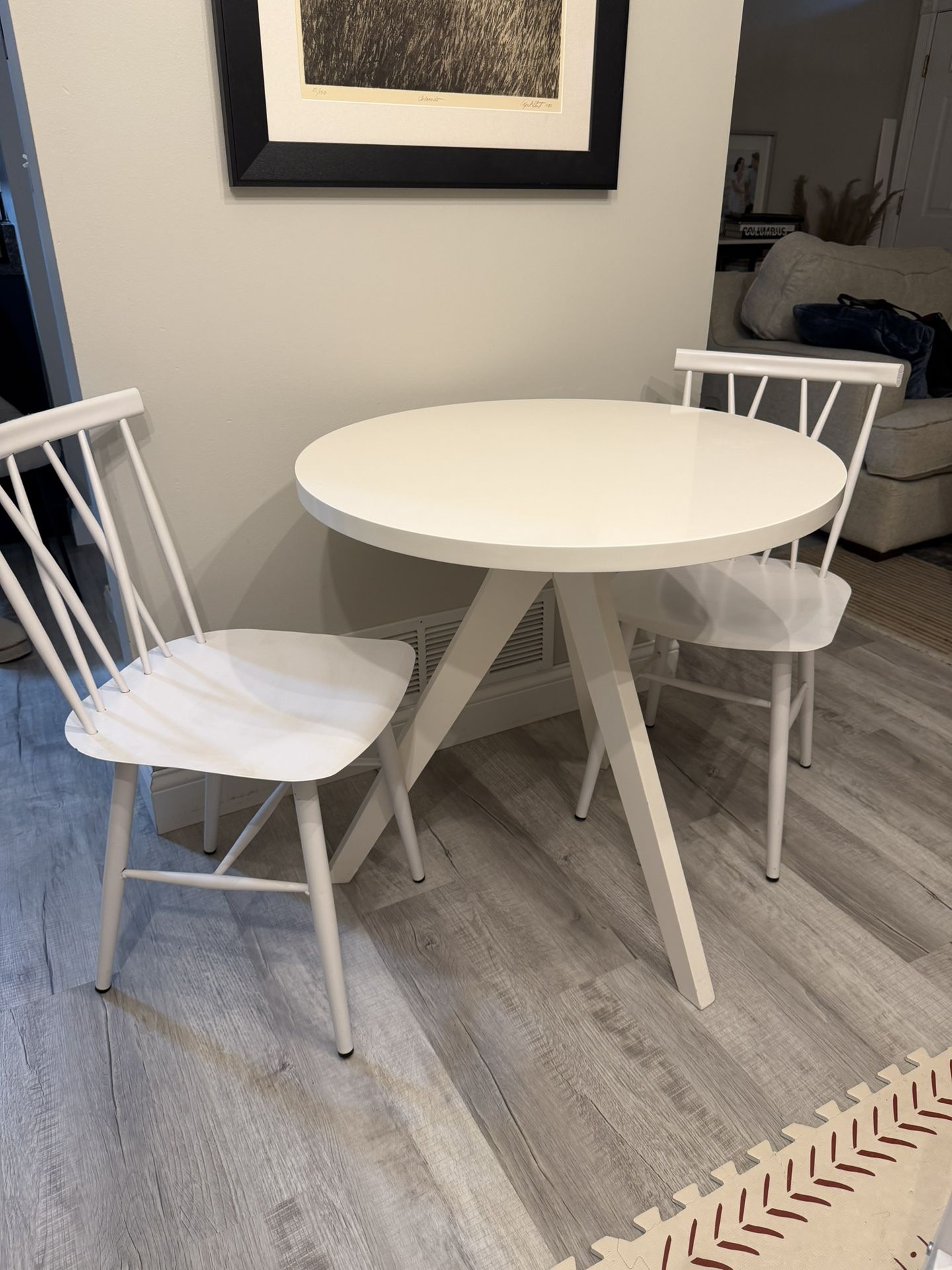 West Elm Tripod Table (30”) And Target Chairs