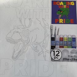 Guided Dinosaur Pride painting x2 