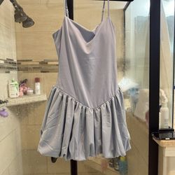 Halara Blue Dress Come With Short Under Dress And Padded Bra 