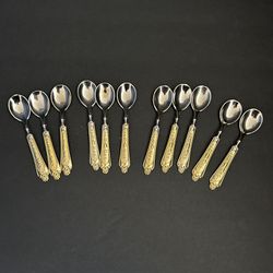 Small Teaspoons with gold plated handles