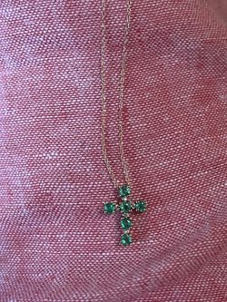 Natural Emerald and Diamond pendant