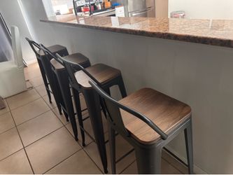 Set of 4 Modern Industrial Kitchen Island Stools