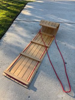 Wooden toboggan snow sled 🛷