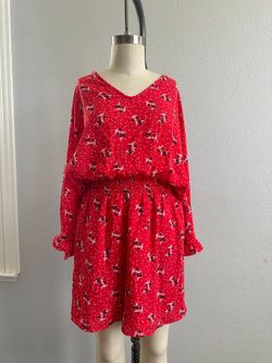 Jack By Bb Dakota Red Floral Smocked Waist Dolman Romper Size M RN87365