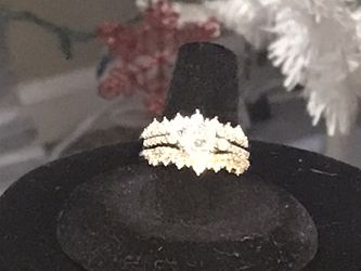 4kt Sterling Silver Wedding Set