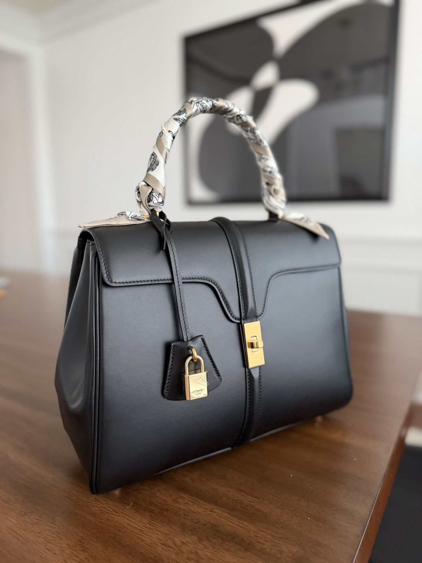 Black Top Handle Bag