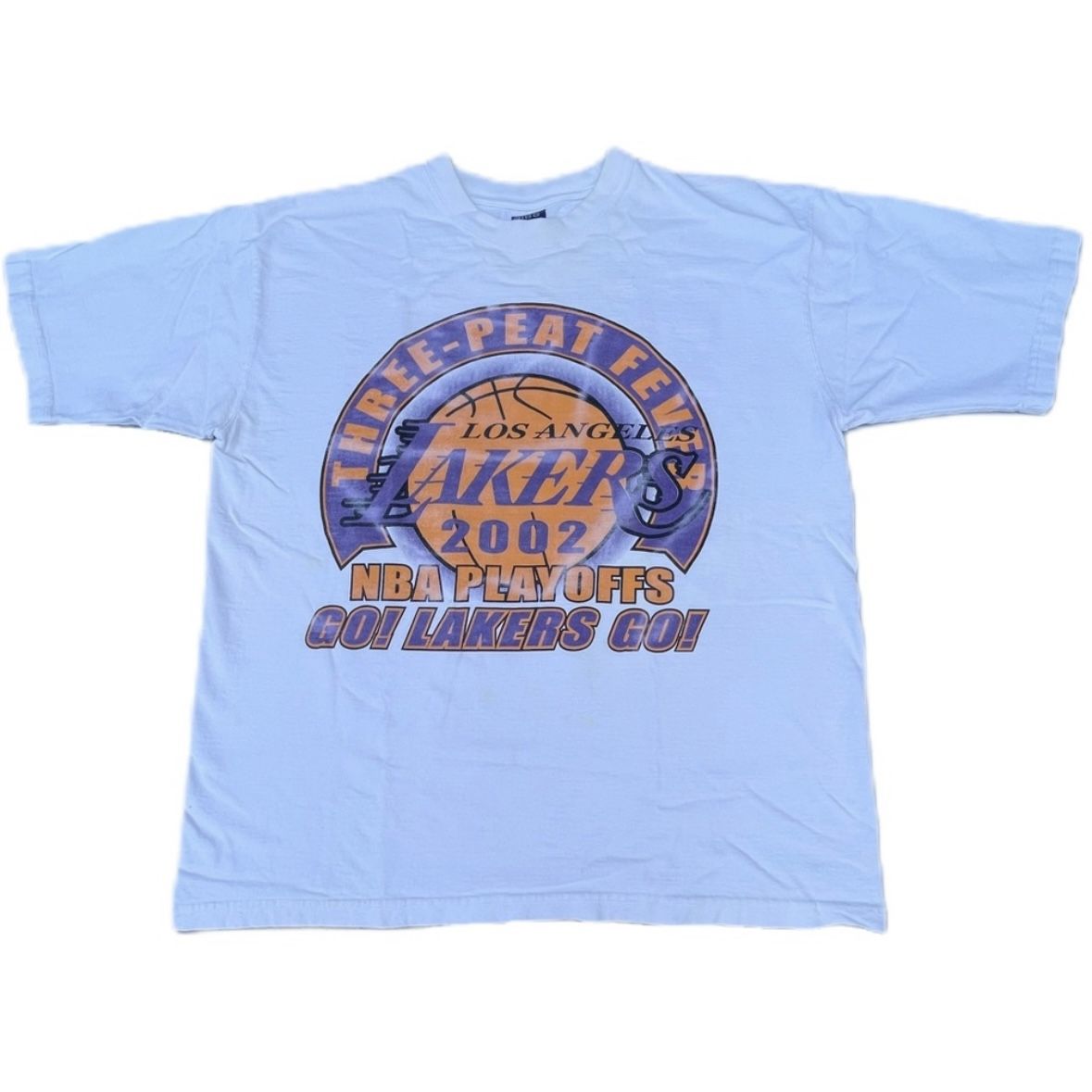 Vintage NBA Los Angeles Lakers Basketball Play Offs White Graphic