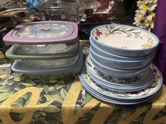 Vajilla Melamina Wildflower Princess House Y Juego Recipientes Wildflower