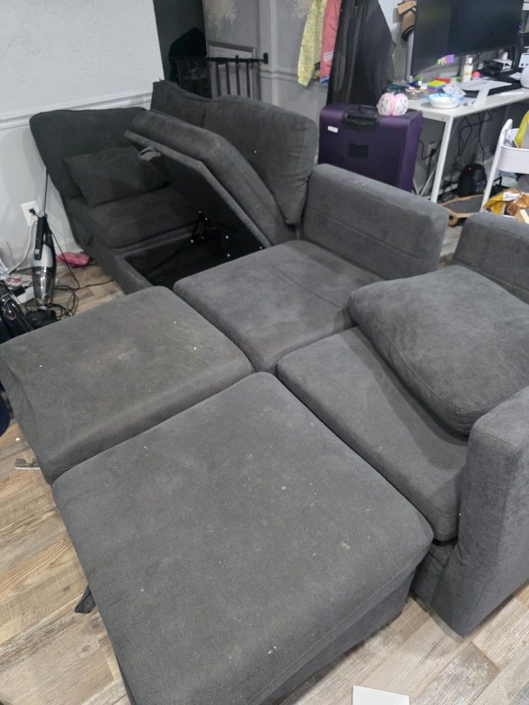 Modular Sectional Sofa with Storage, U Shaped Sectional