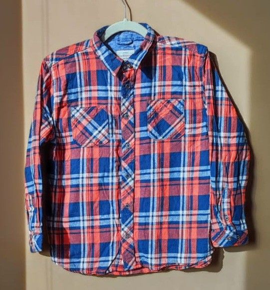 Original weatherproof Plaid Flannel Botton Down Shirt Top boys Youth Size 14
