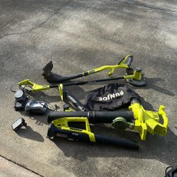 Ryobi Yard Tools With Batteries And Charger 