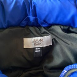 Armani Baby puffer vest with hood 18months
