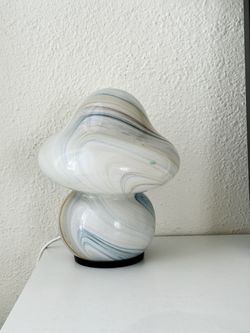 Swirled Glass Mushroom Table Lamp