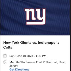 New York Giants Vs Indianapolis Colts 01/01/23 At MetLife Stadium  Thumbnail