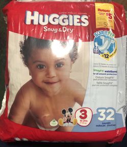 Huggies Snug and Dry, Size 3, (32) Count