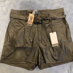 Faux Leather Shorts 