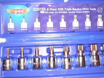 8 Piece triple square socket new vim tools zxn 100