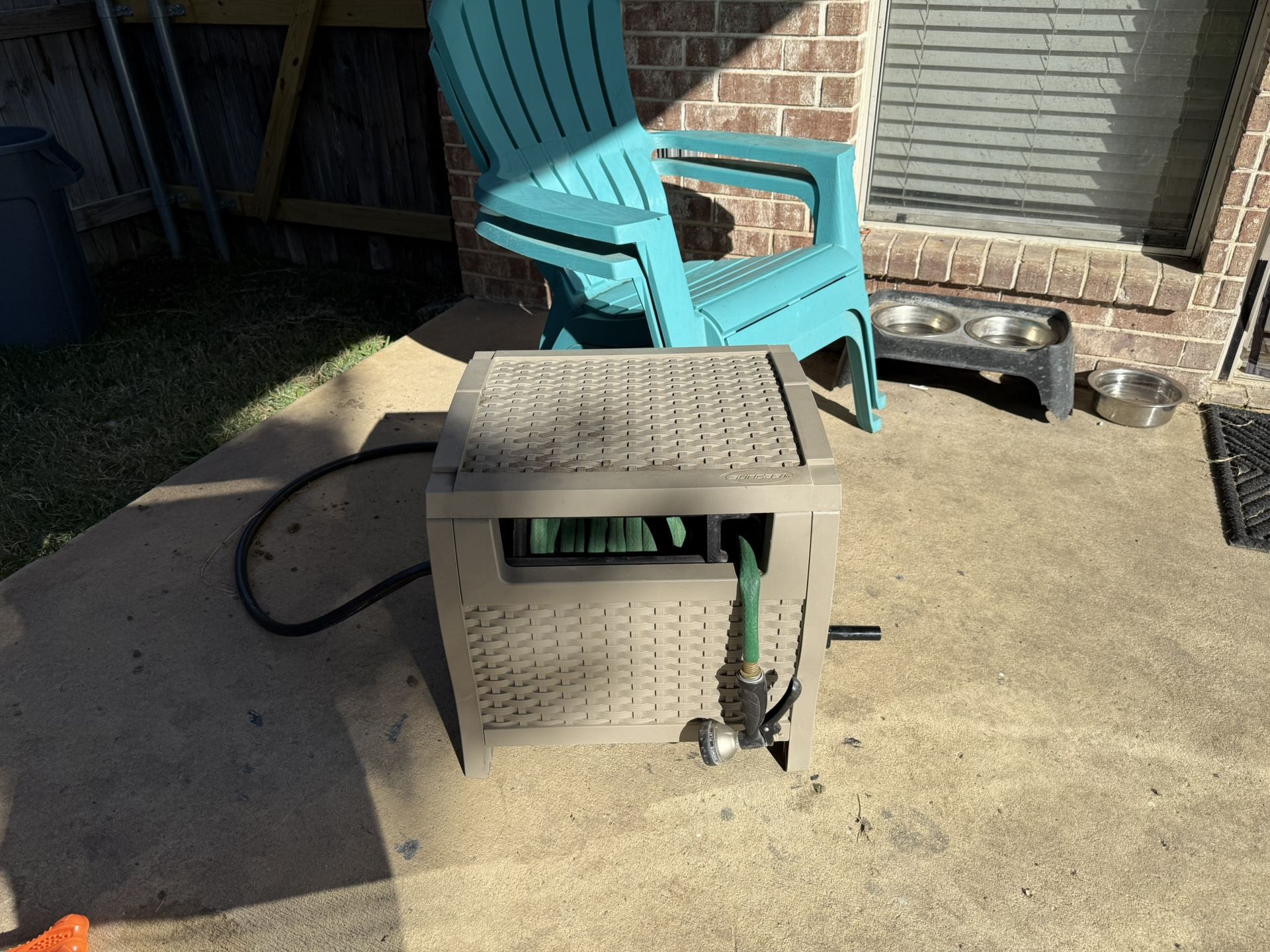 Water Hose Storage with Water Hose