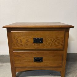 Wood 2 Drawer Nightstand 