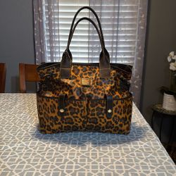 Dooney & Bourke leopard print big pockets tote bag purse handbag  Large Good 👍🏻 