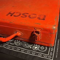 Vintage Heavy Metal German Bosh Parts Tool Box Mechanic Construction Container Holder Box 