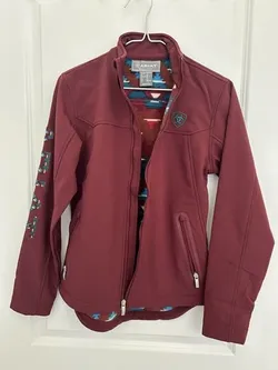 Ariat Women’s Logo Softshell Jacket Rouge Red Full Zip NWT Size XS
