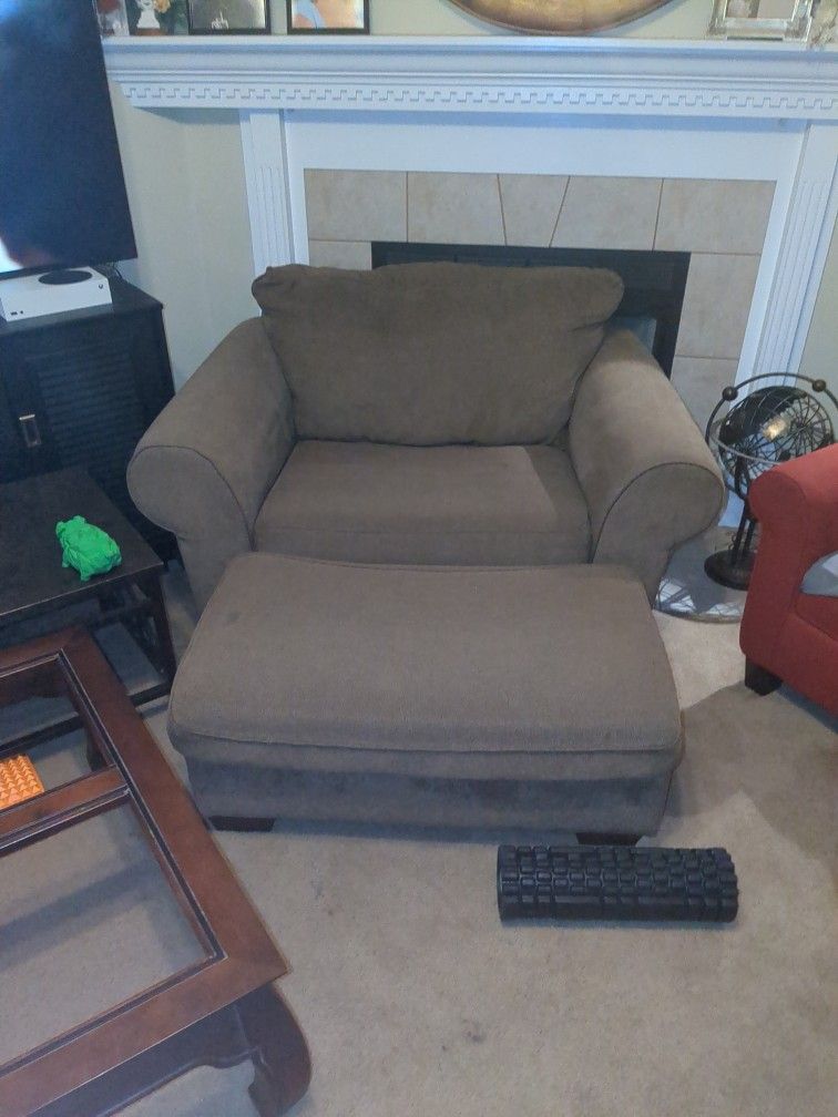 Sofa Chair And Ottoman Set