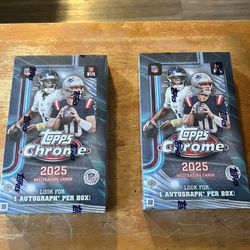 2025 Topps Chrome Football Factory Sealed Hobby Box