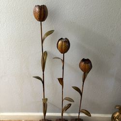 3 Piece Tall Metal Candle Holders 