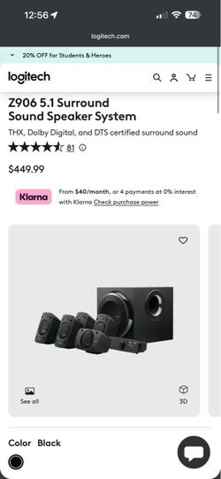 Logitech Z906 Surround Sound Speaker System