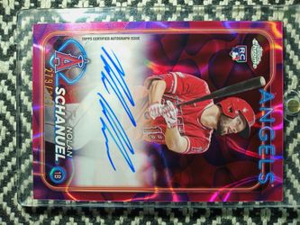 2024 Topps chrome Nolan Schanuel Rookie auto Magenta Lava /249  Angels autograph