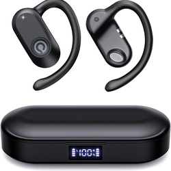 Open Ear Headphones Bluetooth 5.4 Bone Conduction Headphones with 60Hrs Stereo Sound, Wireless Open Earbuds with Mic Clear Call, 0.27oz Lightweight De