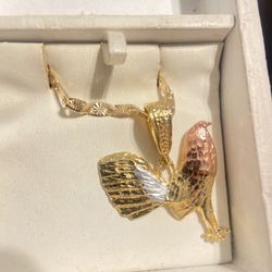 Cadena Con Dige De Gallo De Oro Laminado 
