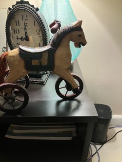 Vintage Hand Painted Wooden Horse Tricycle