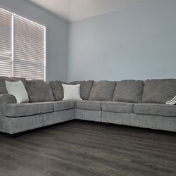 Brown/gray 3 piece sectional– Clean & Ready to Go!