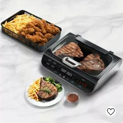 NEW Gourmia Smokeless Indoor Grill & Air Fryer raclette grill with Smoke Extracting Technology for indoor grill 

