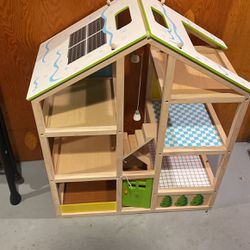 Wooden Doll House + Accessories 