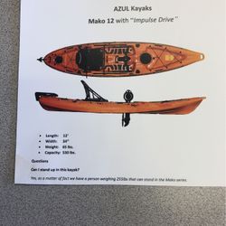 12’ Pedal Drive Fishing Kayak