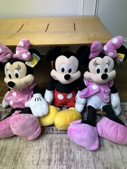 Brand New, Mickey And Minnie Mouse Stuffies Kids Dolls