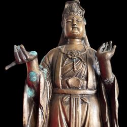Tibet Buddhism Bronze Gilt Shakyamuni Guanyin Western God Statue 