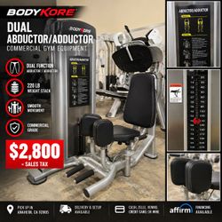 BodyKore Dual Adductor/Abductor Combo – Commercial Gym Equipment