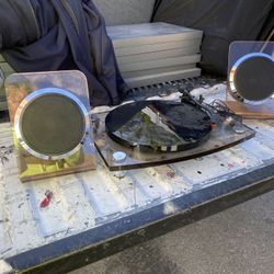 Victrola Modern Acrylic Bluetooth Turntable with Wireless Speakers.  