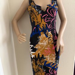 Fitted body con cotton lounge, mini beach, summer vacation, travel dress, medium size 6