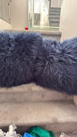 Blue large decorative pillows
