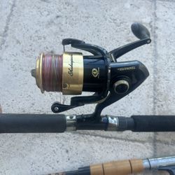 2 Fishing Rods Goodwill , Rms Custom And Penn Reel Cll5000 , Tidewater T4860 Reel Both Good Shape Hardly Used Moving Sale 