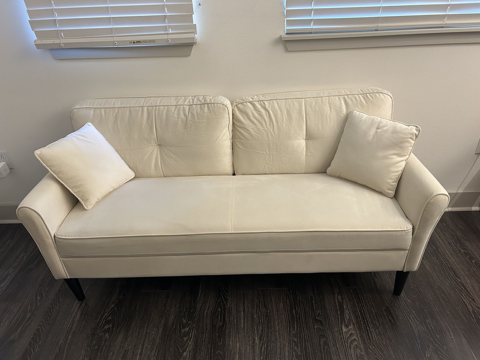 69” White Loveseat Couch