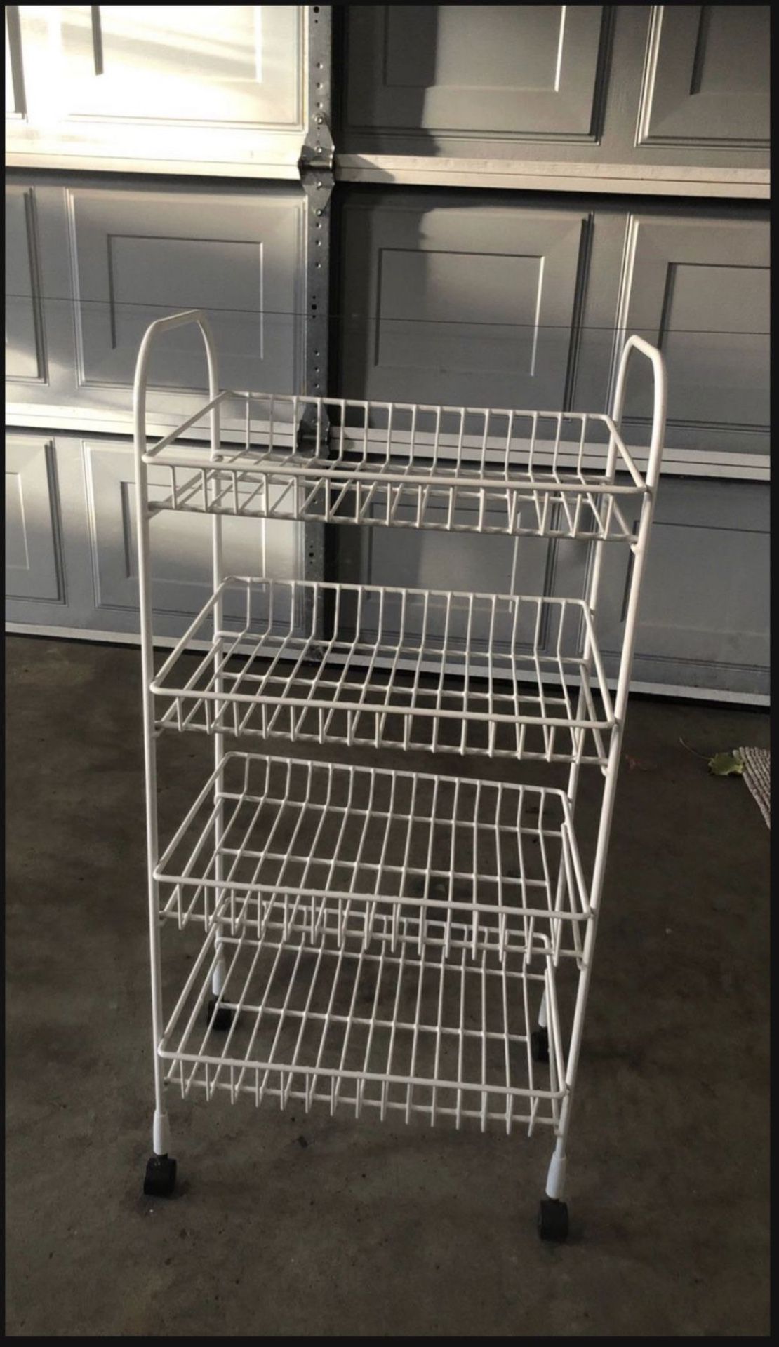 Metal shelves with wheels