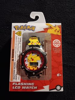 Brand new Pokemon Pikachu flushing led watch