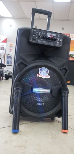 Bluetooth speaker with 2 wireless mic