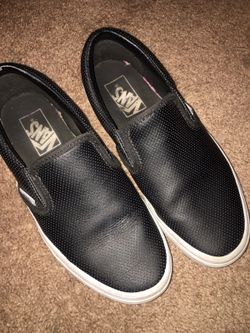 Black leather vans